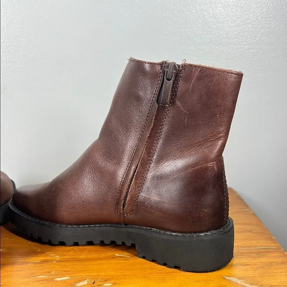 Franco Sarto Brown Leather Ankle Boots